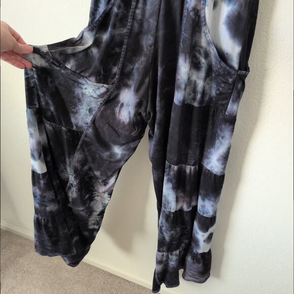 Autumn Teneyl Tie Dye Hooded Jumpsuit - Small Organic Soft Hippie Boho Wide Leg - Picture 15 of 16